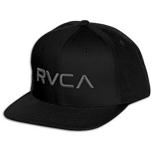 RVCA Twill Snapback Cap   Mens   Skate   Clothing   Black/Pavement