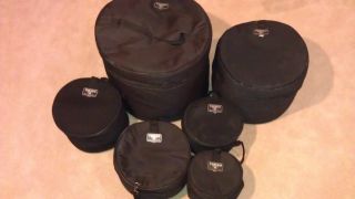 Set of (6) Humes and Berg Tuxedo Drum Bags/Cases and Humes and Berg