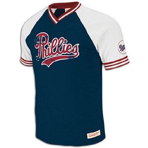 Mitchell & Ness MLB Bleacher Seats V Neck T Shirt   Mens   Phillies