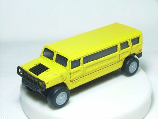 Hummer H1 Limousine Diecast Yellow Pullback Toy Mini Car from Japan