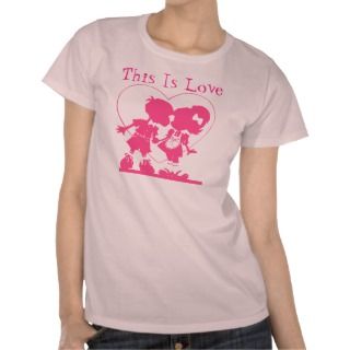 This Is Love Boy & Girl Kiss Valentines Day Design T Shirts