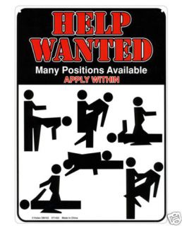 Help Wanted Many Positions Available Humorous Sign