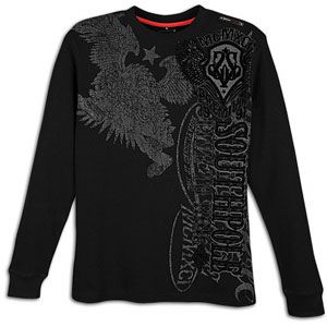 Southpole Flock Print Thermal Long Sleeve   Mens   Casual   Clothing