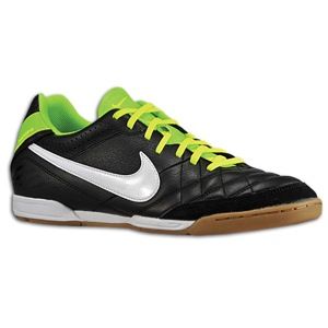 Nike Tiempo Natural IV Leather IC   Mens   Black/Electric Green/White