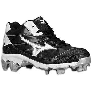 Mizuno 9 Spike Finch 5 Mid   Womens   Softball   Shoes   Black/White