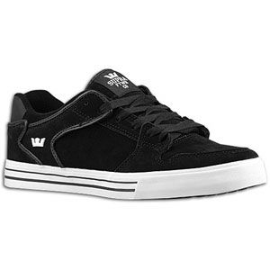 Supra Vaider Low   Mens   Skate   Shoes   Black Suede/White