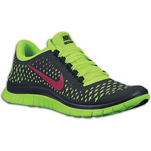 Nike Free Run 3.0 V4   Womens   Anthracite/Fireberry/Electric Green