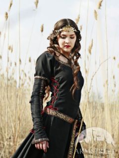 Medieval Black Cotton Dress Lady Hunter Garb SCA No Reserve