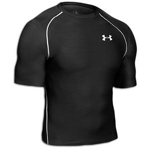 Under Armour Heatgear Compression 1/2 Sleeve T Shirt   Mens   Black