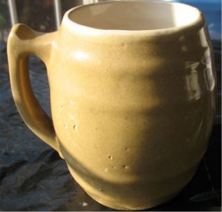  Co Stoneware Barrel Mug 16 Beige Taupe Tan Huntingburg Indiana