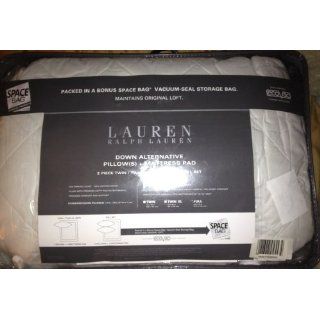 Ralph Lauren Down Alternative Pillows + Mattress Pad Full