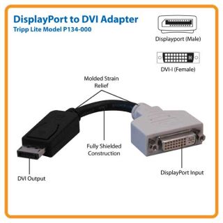 TRIPP LITE DisplayPort Male to DVI I Single Link Female Adapter (P134