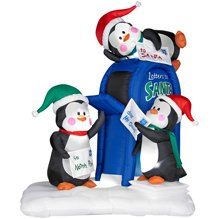 6ft Airblown Inflatable Penguin Mailbox Patio, Lawn