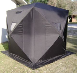 I10DIRECT Portable Black Hub Style Ice Fishing Shelter Shanty Tent 2 3