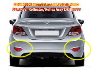 2012 2013 Hyundai Accent Solaris Verna Rear Reflector Assy LH RH Set