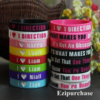 Pcs I Love One Direction 1D One Direction Silicone Wristband Bracelet