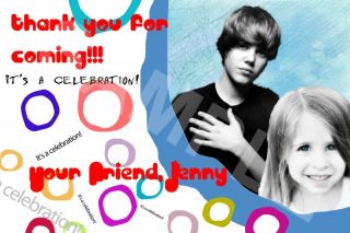 Justin Bieber Thank You Cards Notes Party Favors New