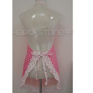 Lovely Bowknot Princess Dot 2 Layers Apron with Pocket for Cooking
