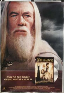   RINGS THE TWO TOWERS DVD 4x6 DS Bus Shelter Poster 6FT IAN McKELLEN