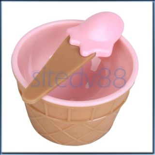 Four Colors Ice Cream Bowls Spoons Set for Kids Children Part​y