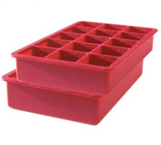 Tovolo Perfect Cube Red Silicone Ice Cube Tray Set of 2 Trays