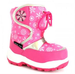 Childrens Kids Girls Infants Cute Winter Snow Moon Waterproof Fur Boot