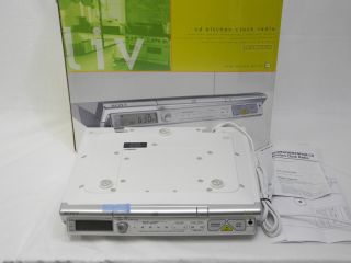 Sony ICF CD543RM Under Cabinet Kitchen CD Clock Radio Silver Nice