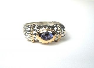 ALWAND VAHAN Sterling Silver 14k YG .50 ct IOLITE Ring   Size 5   Gift