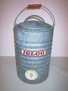 Vintage Igloo 3 Gallon Galvanized Metal Water Cooler
