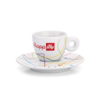 Illy Collection Live Happilly Espresso Cups Saucer Can Ground Coffee