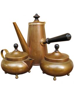 Nice Antique Joseph Heinrichs Bronze Tea Set FF222