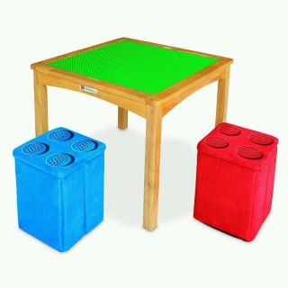Imaginarium Lego Activity Table with Ottomans Natural