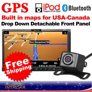   Eonon In Dash 2DIN 7 LCD Car GPS Navigation DVD Player iPod w Camera