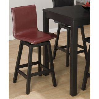  Bain Swivel Faux Leather Counter Height Stool in Red Set of 2