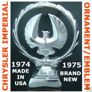 1974 1975 CHRYSLER IMPERIAL CHROME AUTOMOTIVE HOOD ORNAMENT EMBLEM