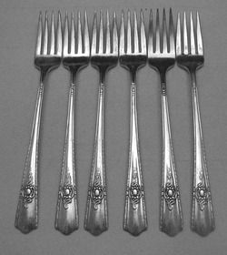 Harmony House Wallace Silverplate Flatware Maytime Grill Fork 6