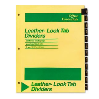 Avery Printed Leather Tab Index Dividers 12 Tab Months Black 12 Set
