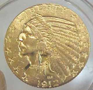 1912 US $5 Dollar Indian Head Gold Coin