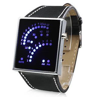 USD $ 5.99   29 Blue LED Pattern Style Wrist Watch (Black),