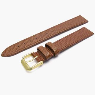 Apollo Leather Watch Strap Band 16mm Lizard Grain Tan