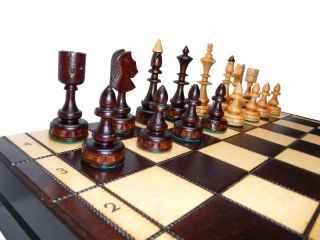 Polish Handcarved Wooden Chess Set Indian