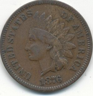 1876 INDIAN HEAD CENT **VERY NICE CIRCULATED SEMI KEY DATE EXTREMELY