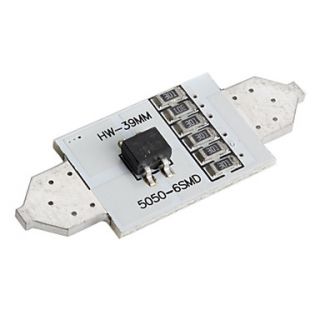 high performance 39 mm 6 * 5050 SMD witte led auto signaallamp CANbus