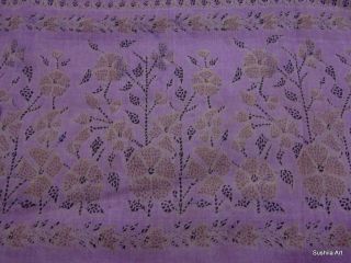 Vintage Sari Indian Pure Silk Saree 5 Yard Print Fabric Curtain Deco