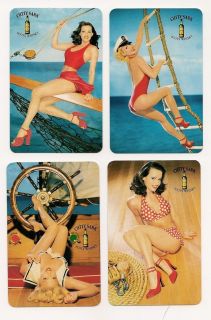Swap Playing Cards 4 Single Cutty Sark Pin Up Ladies Whiskey