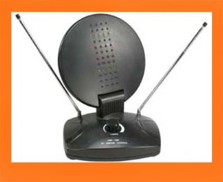 Indoor TV Antenna UHF VHF HD Swivel Black electric rabbit ears tuning