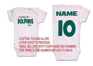 Dolphins Baby Onsie Romper Jersey Miami Shirt Fan Top