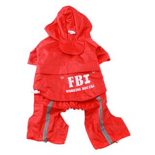 USD $ 11.49   FBI Raincoat with Hat Brim for Dogs (XS XL, Assorted