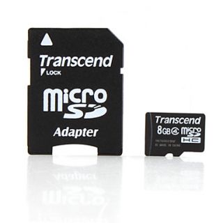 USD $ 8.49   8GB Transcend MicroSDHC Memory Card and MicroSD Adapter