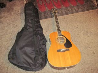 Yamaha Acoustic Guitar Vintage FG 345 & Musical Soft Case Carry Gear